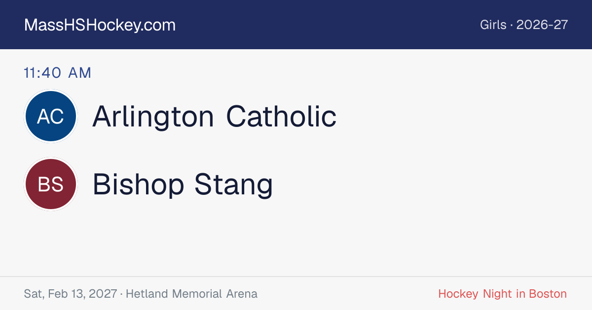 Arlington Catholic at Bishop Stang score card