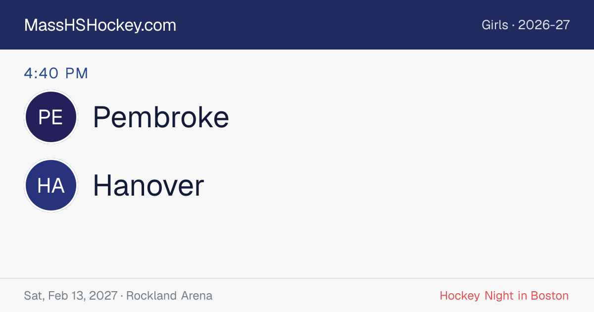 Pembroke at Hanover score card