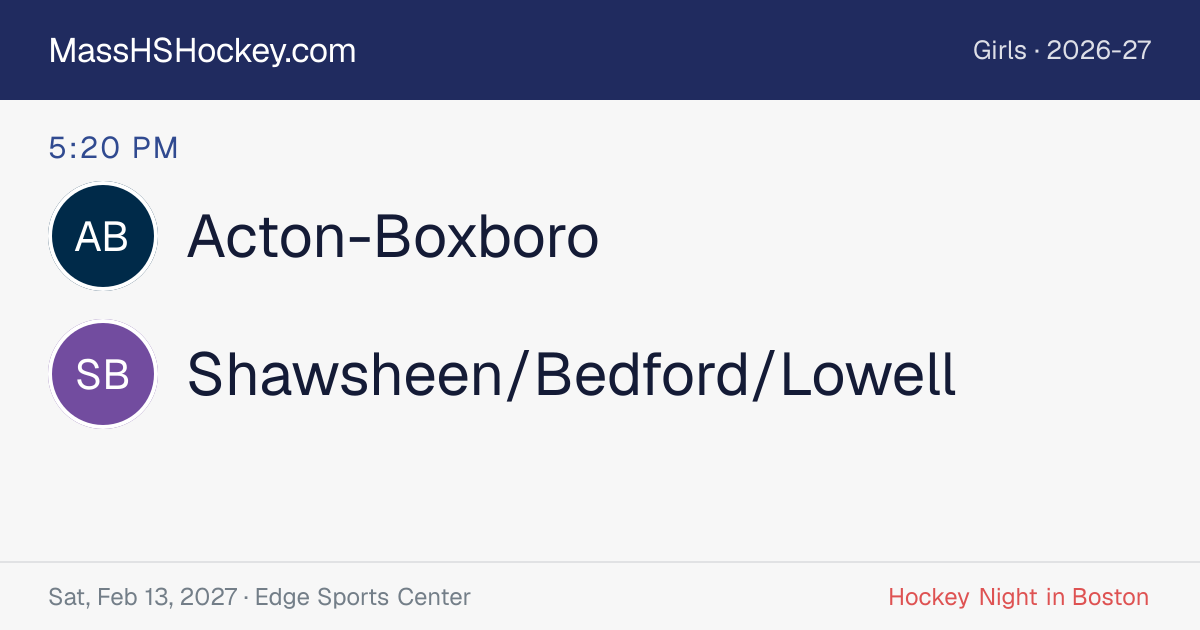 Acton-Boxboro at Shawsheen/Bedford/Lowell score card