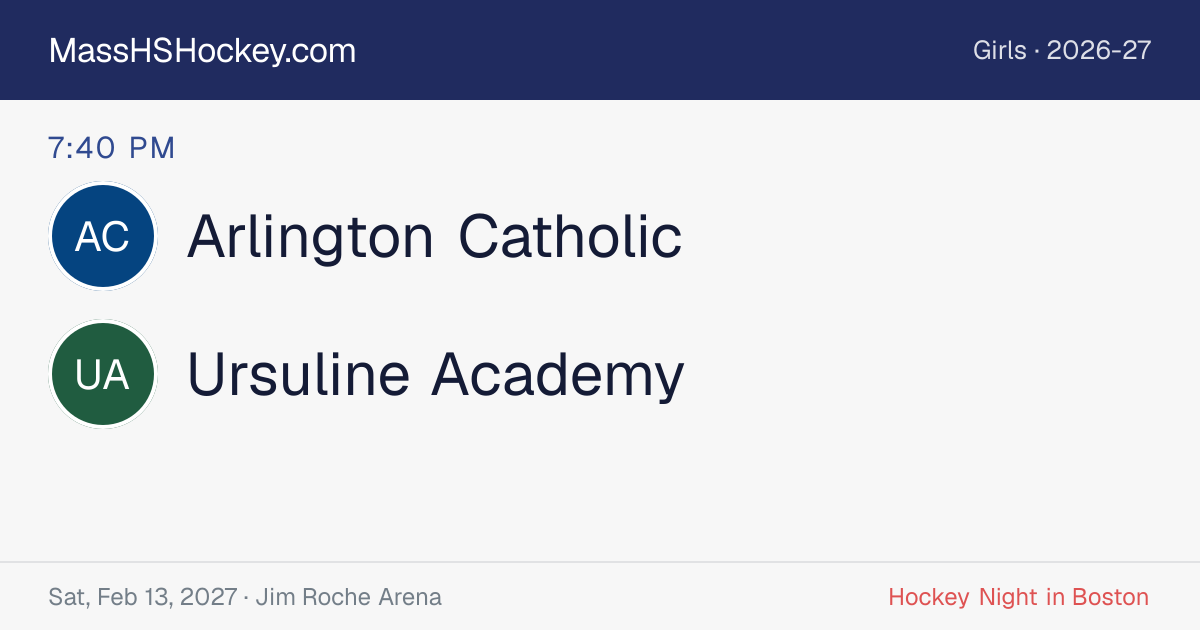 Arlington Catholic at Ursuline Academy score card