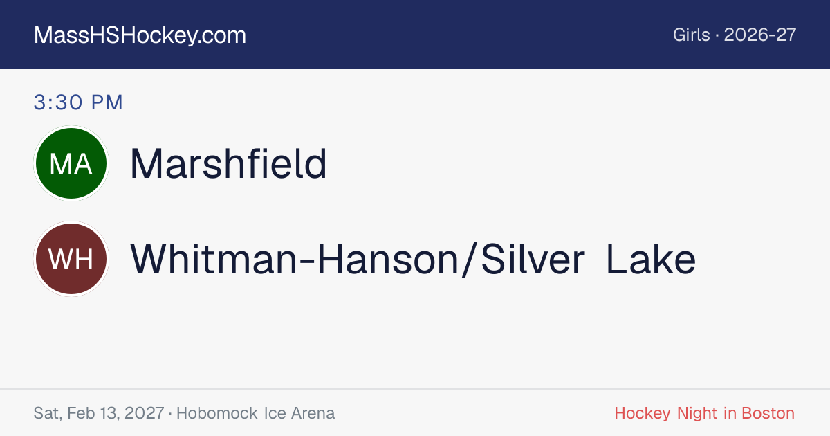 Marshfield at Whitman-Hanson/Silver Lake score card