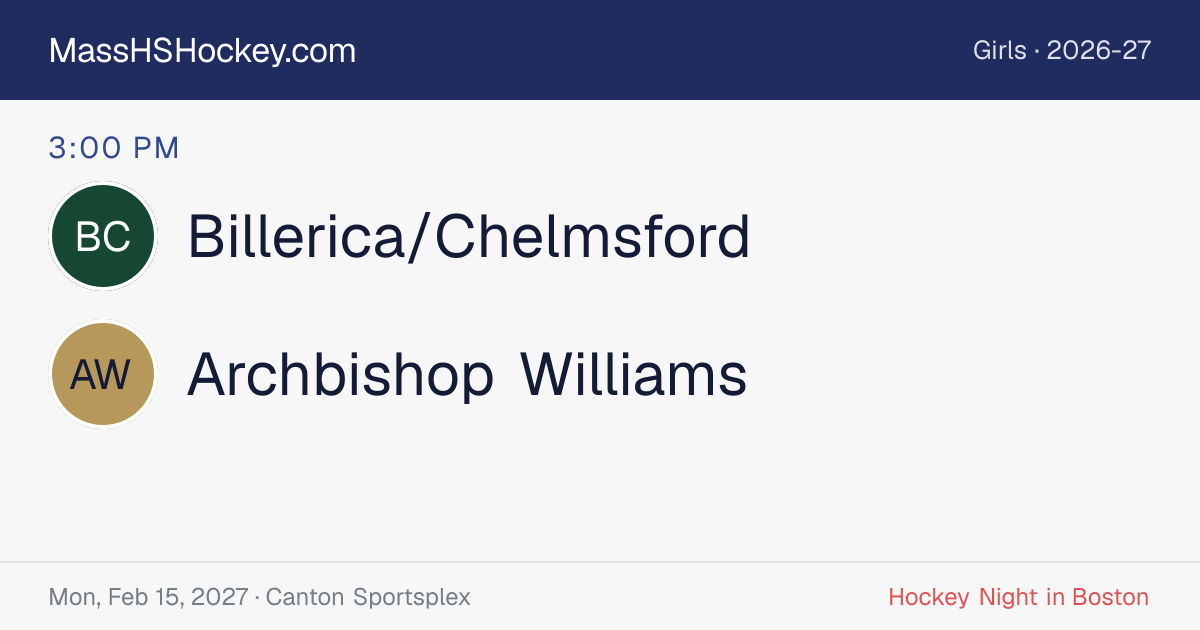 Billerica/Chelmsford at Archbishop Williams score card