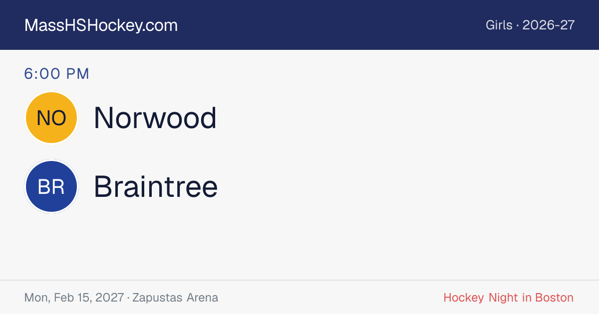 Norwood at Braintree score card