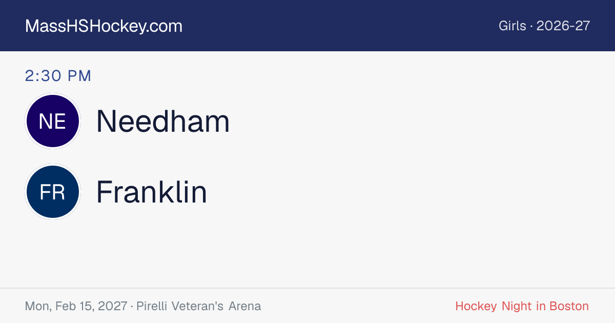Needham at Franklin score card