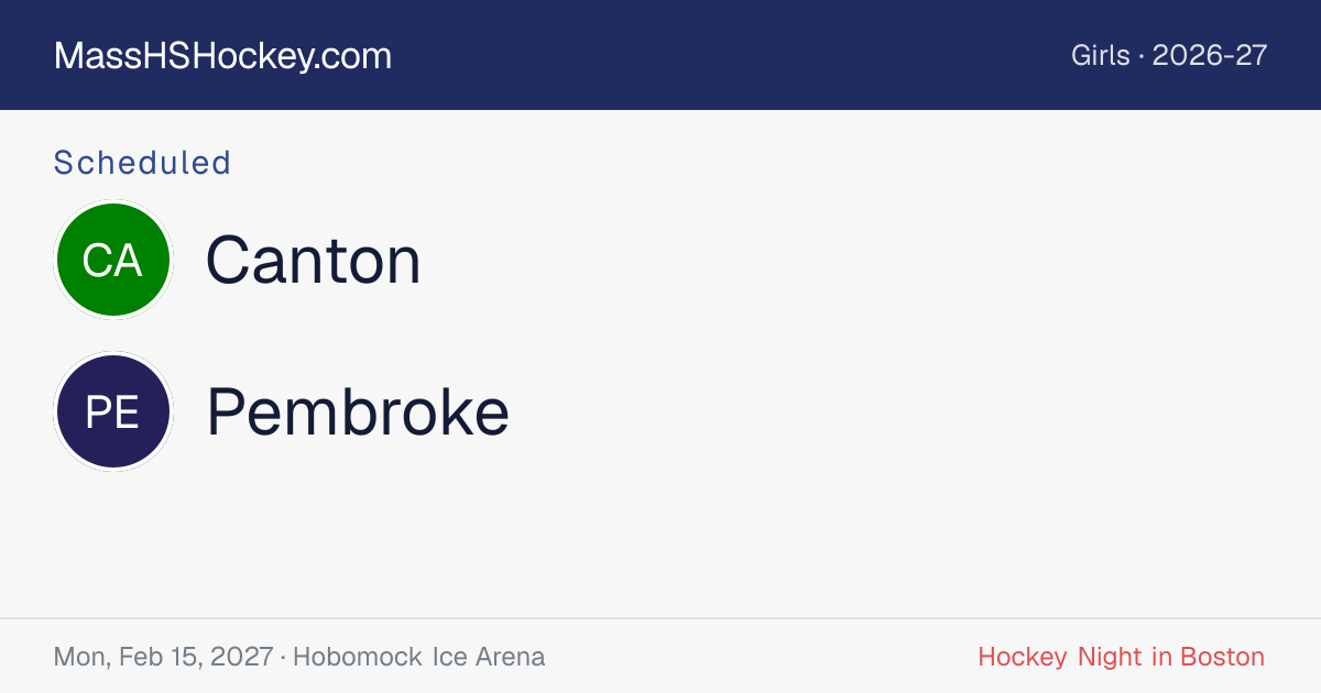 Canton at Pembroke score card