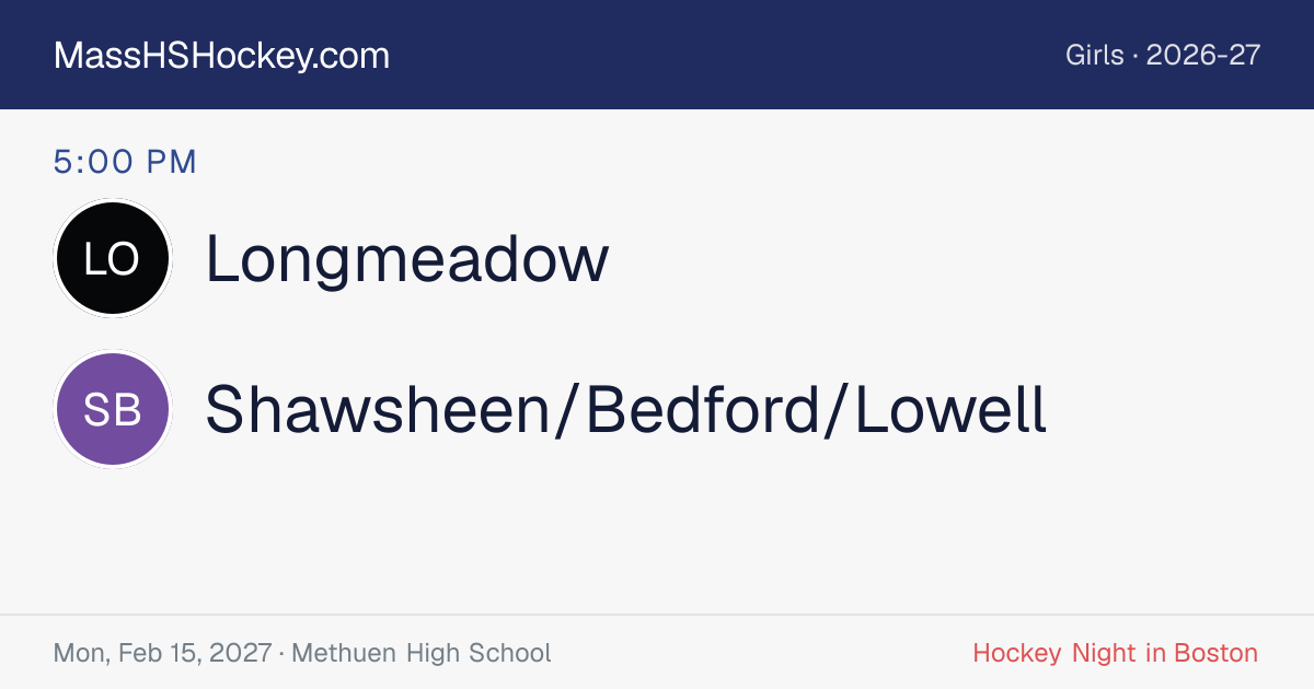 Longmeadow at Shawsheen/Bedford/Lowell score card