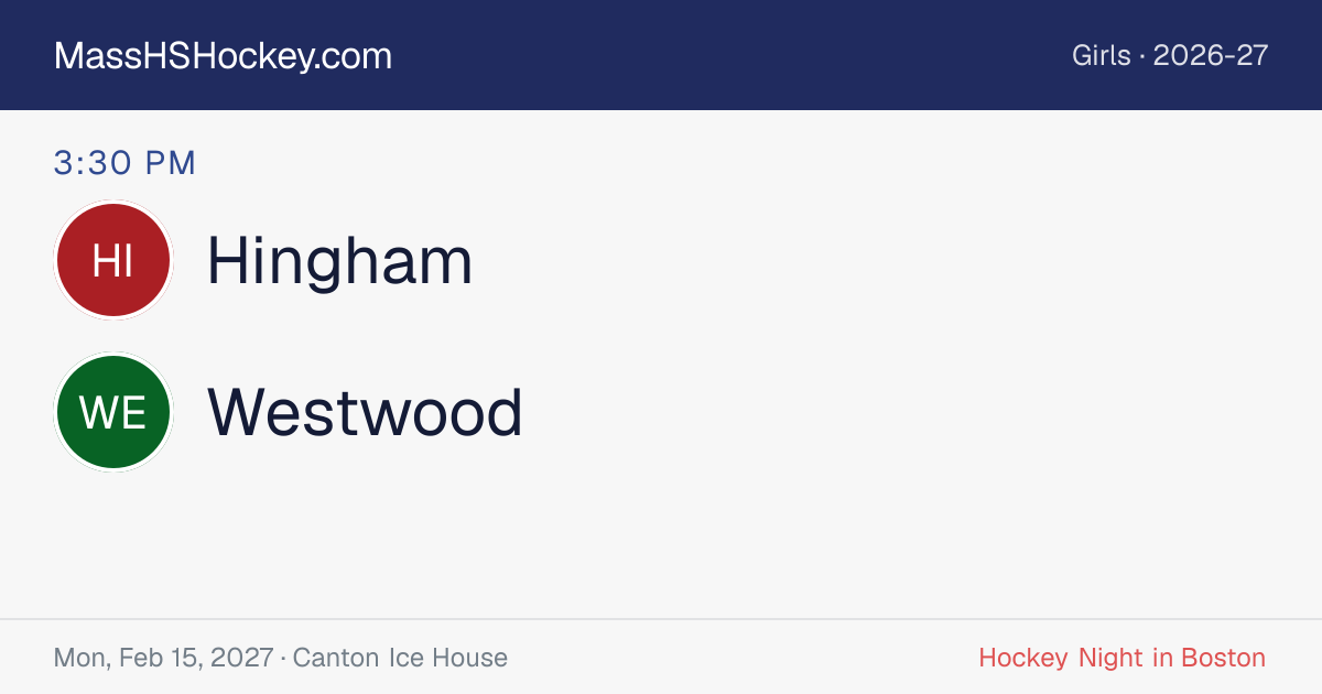 Hingham at Westwood score card