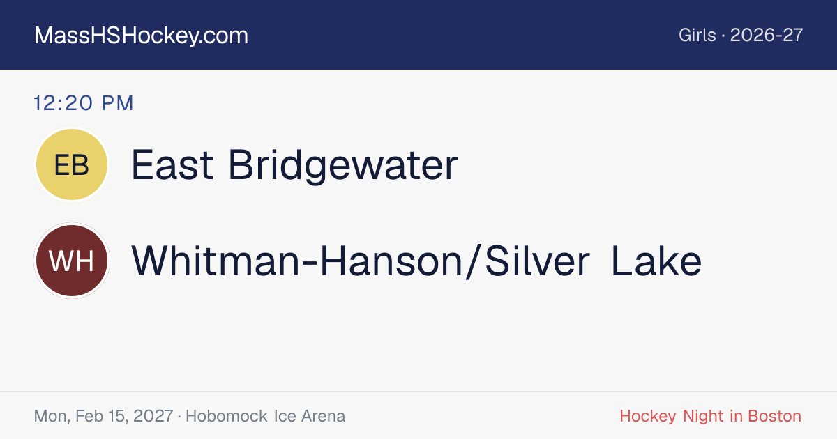 East Bridgewater at Whitman-Hanson/Silver Lake score card