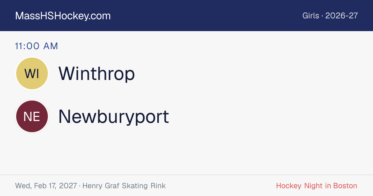 Winthrop at Newburyport score card