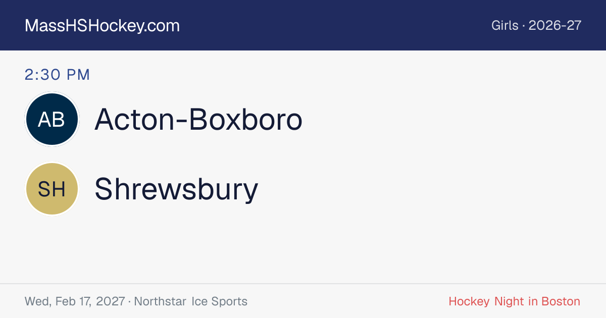 Acton-Boxboro at Shrewsbury score card