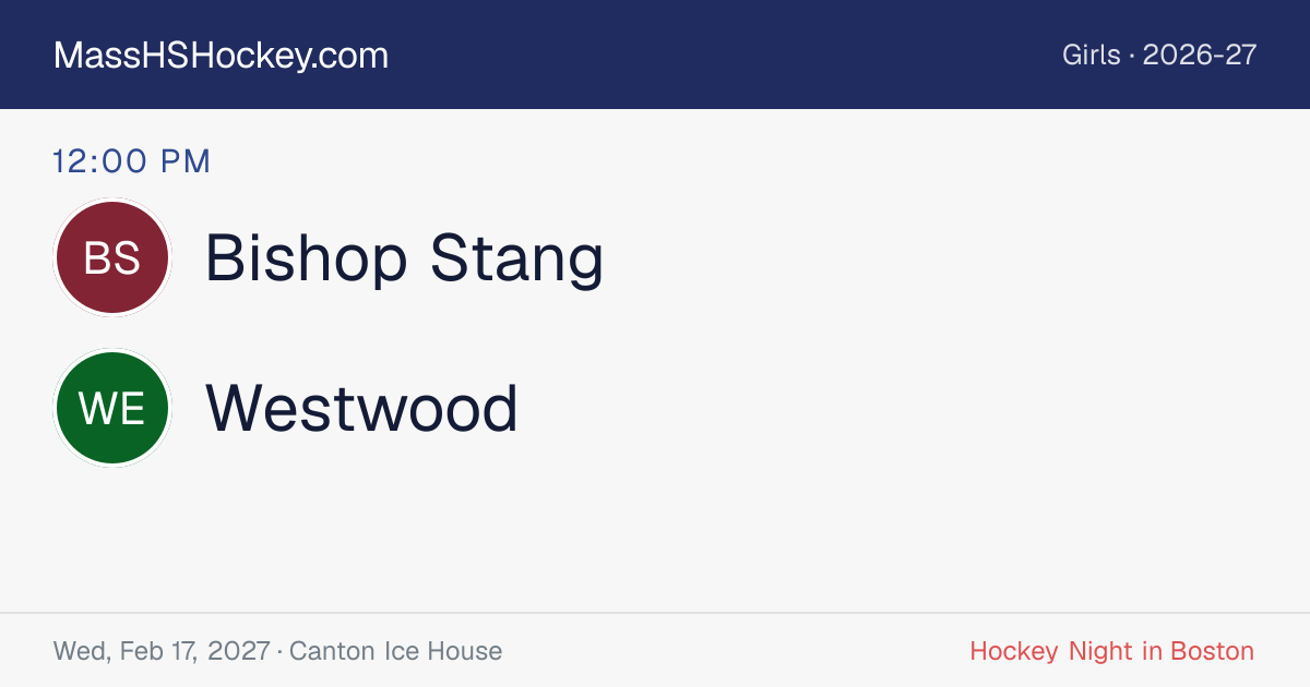 Bishop Stang at Westwood score card