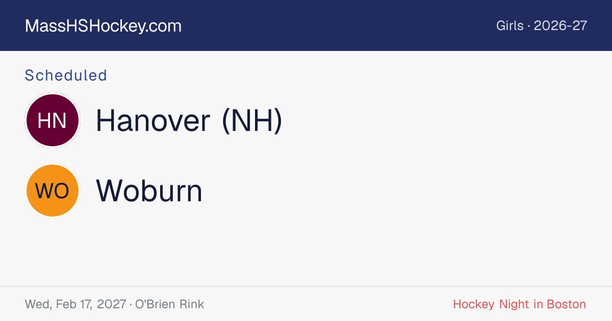 Hanover (NH) at Woburn score card