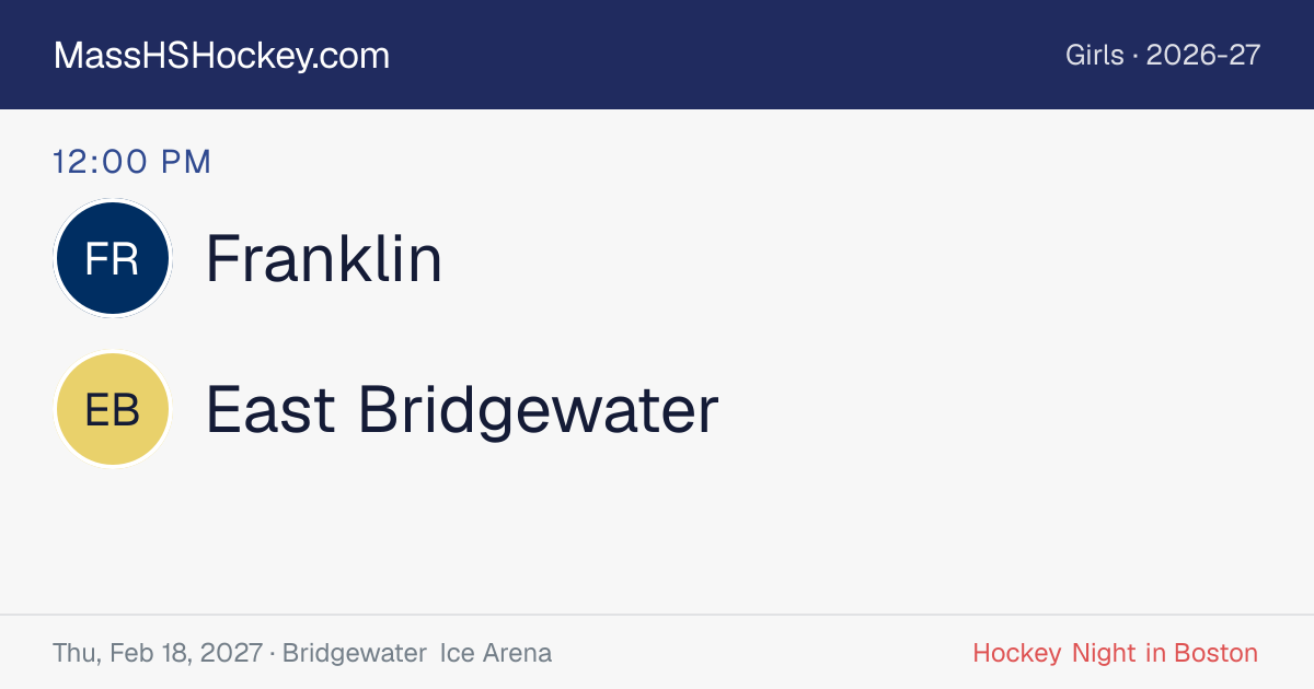 Franklin at East Bridgewater score card