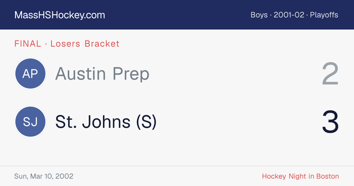 Austin Prep at St. Johns (S) score card