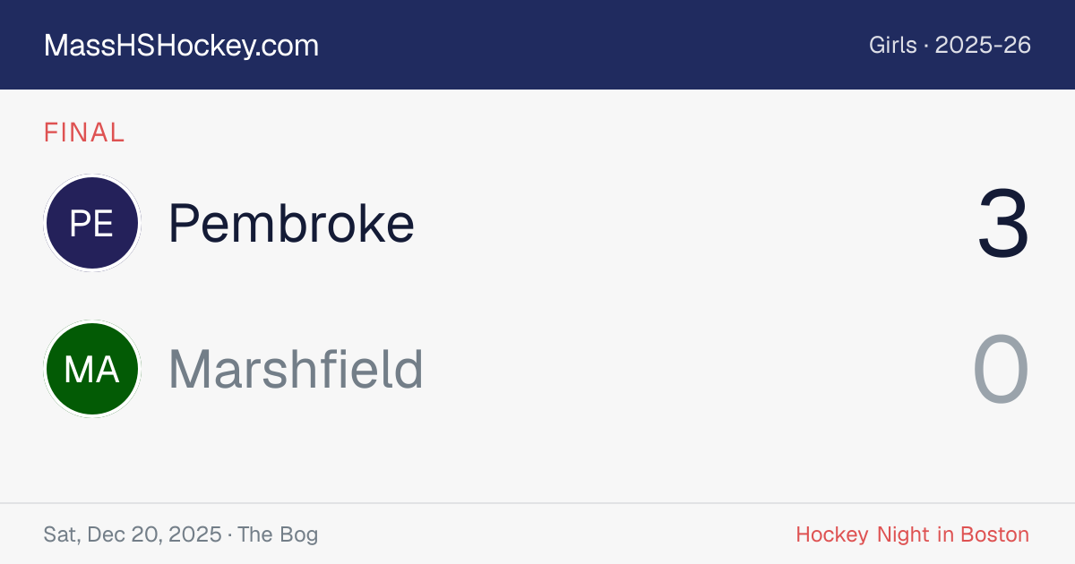 Pembroke at Marshfield score card