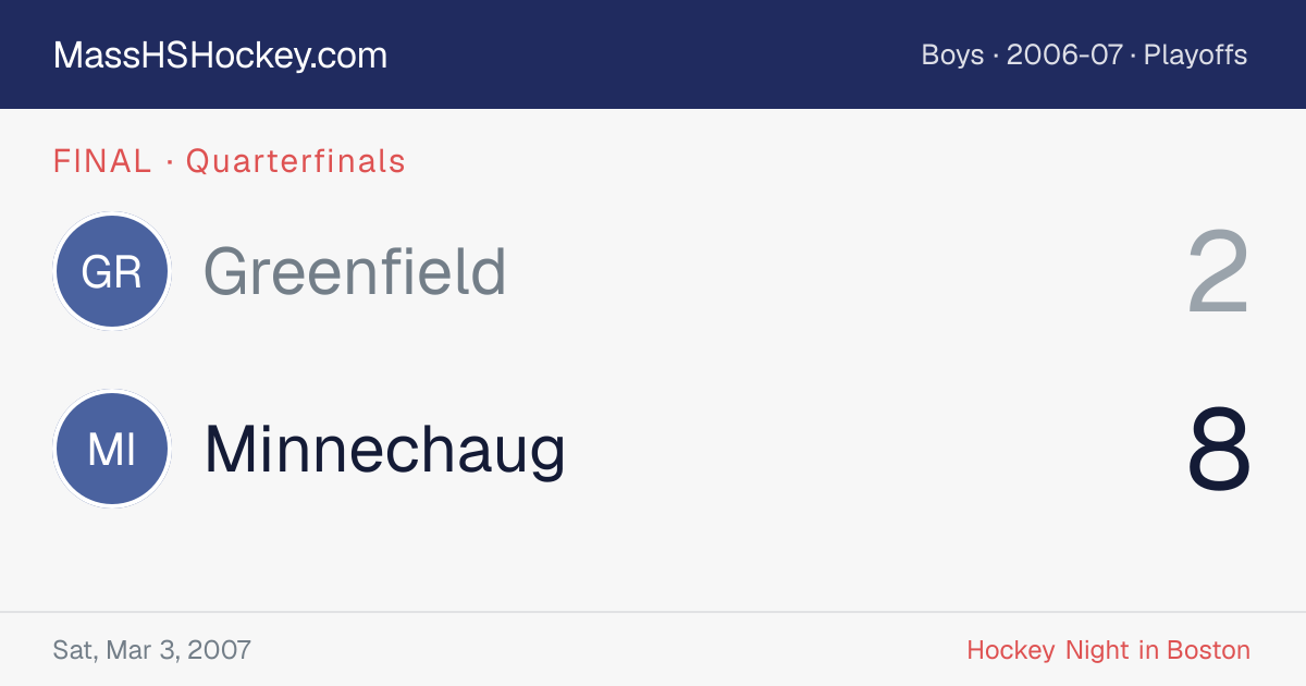 Greenfield at Minnechaug score card