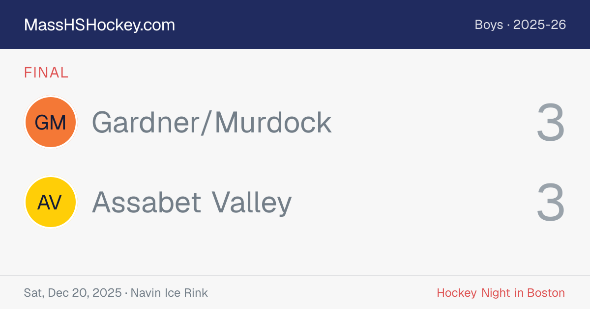 Gardner/Murdock at Assabet Valley score card