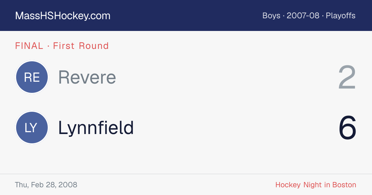 Revere at Lynnfield score card