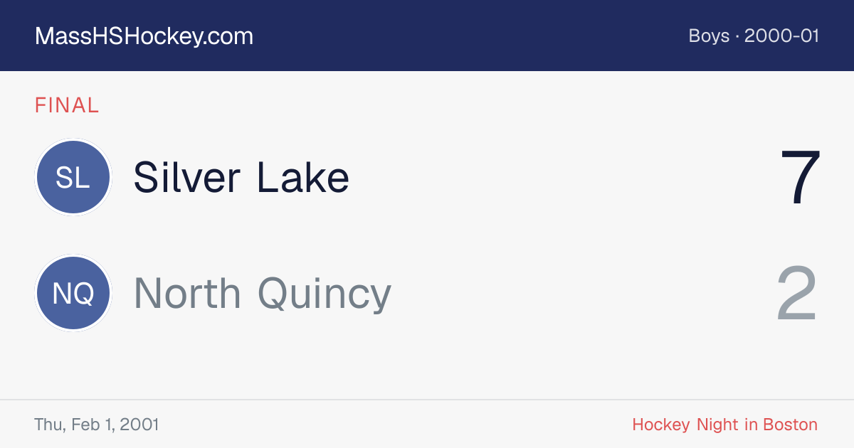 Silver Lake at North Quincy score card