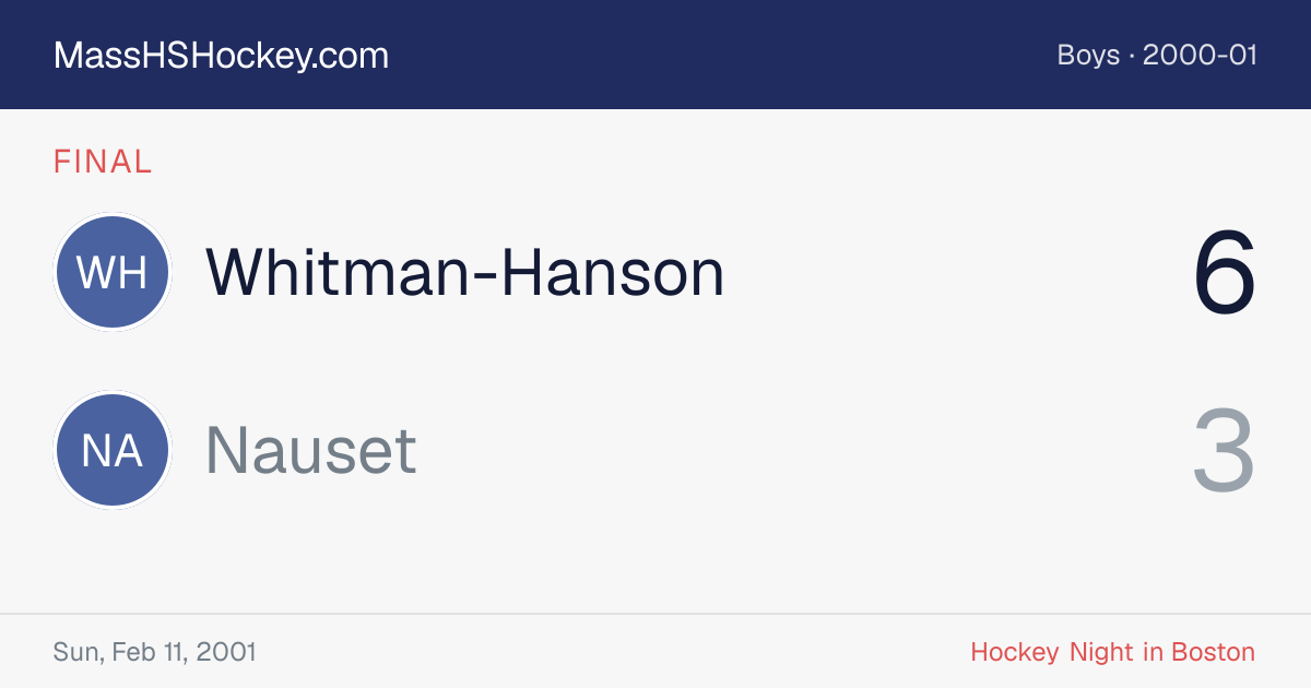 Whitman-Hanson at Nauset score card