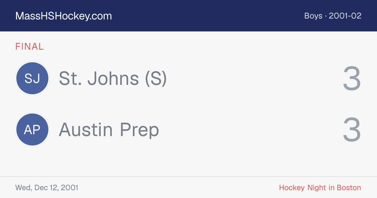 St. Johns (S) at Austin Prep score card