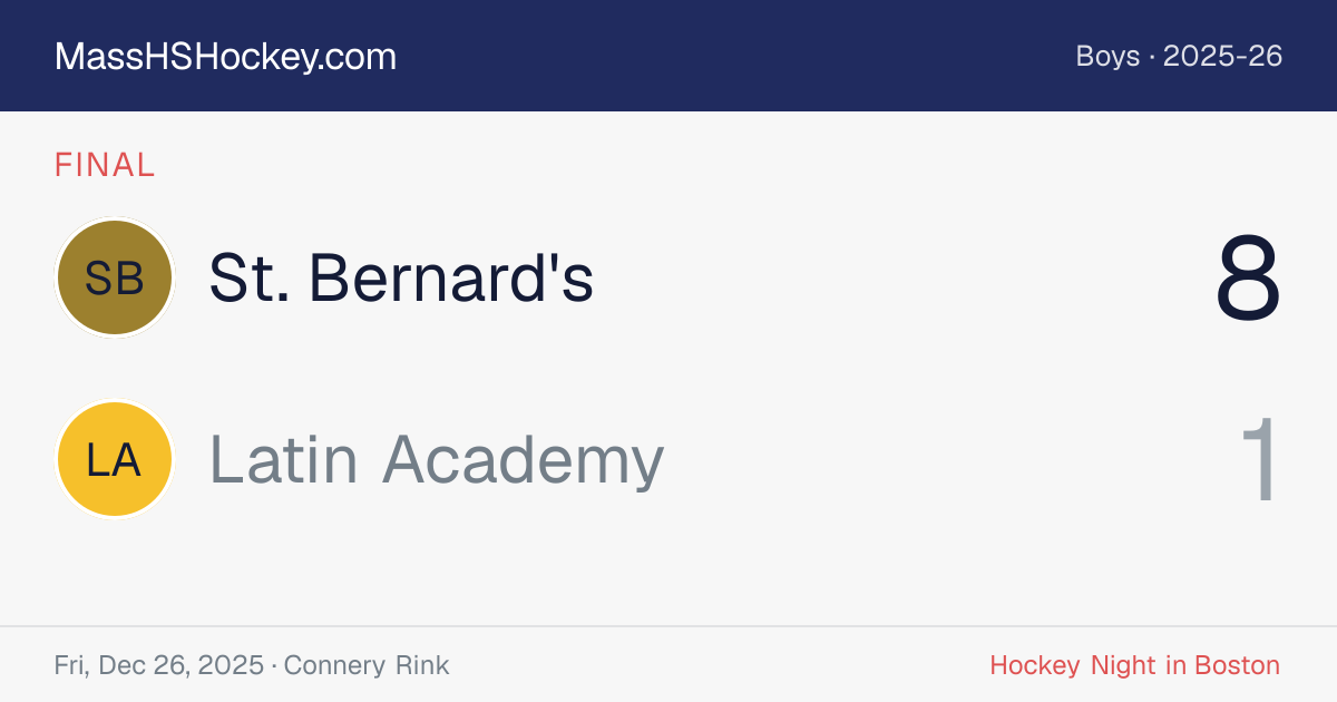 St. Bernard's at Latin Academy score card