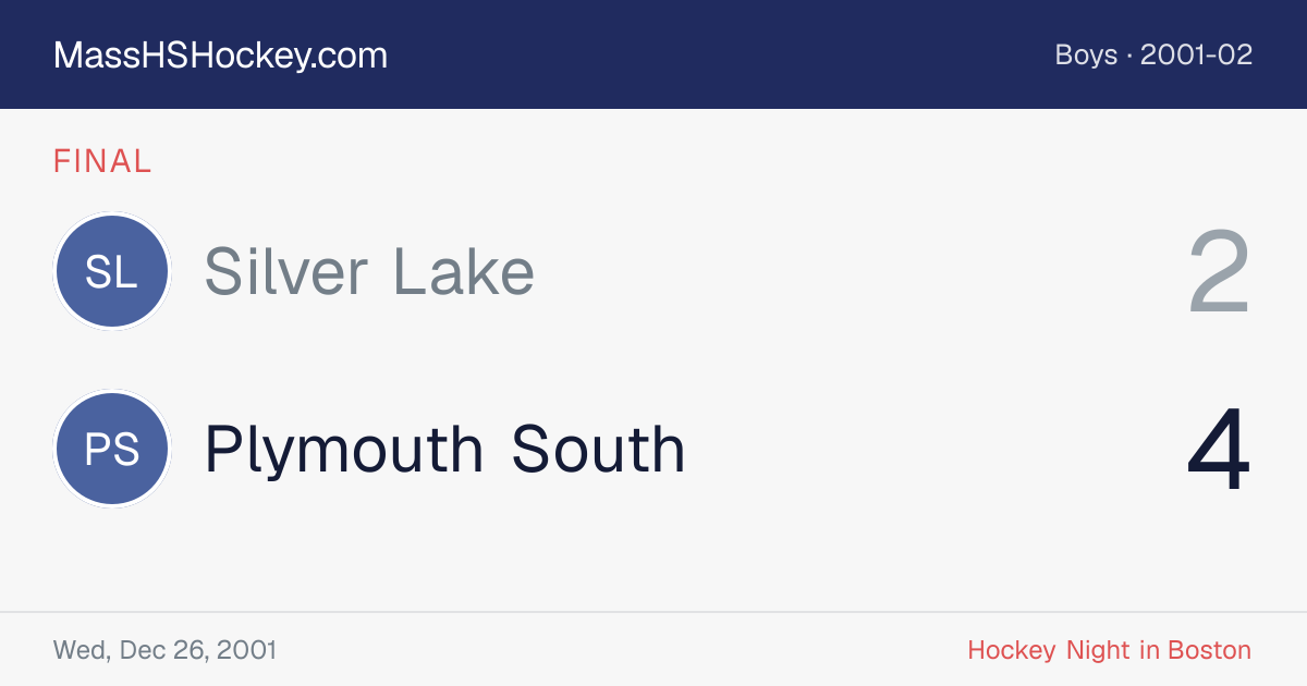 Silver Lake at Plymouth South score card