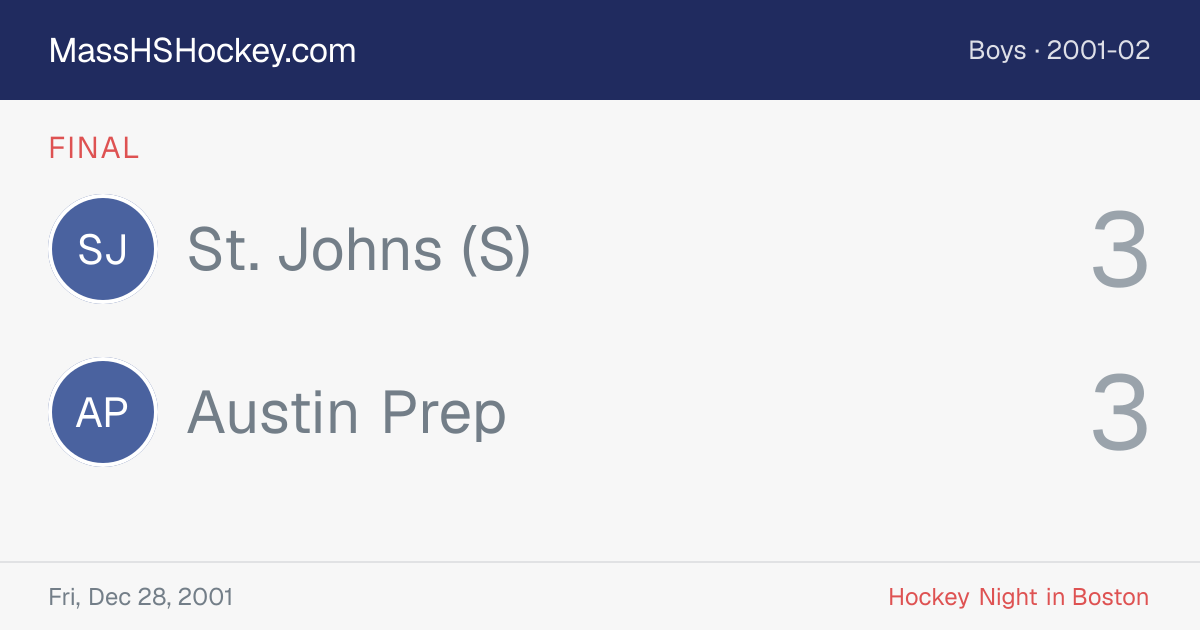 St. Johns (S) at Austin Prep score card