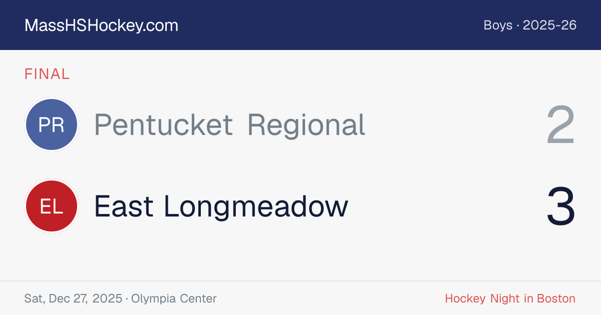 Pentucket Regional at East Longmeadow score card