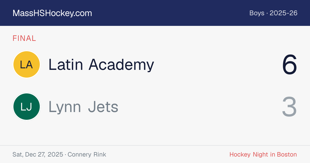 Latin Academy at Lynn Jets score card