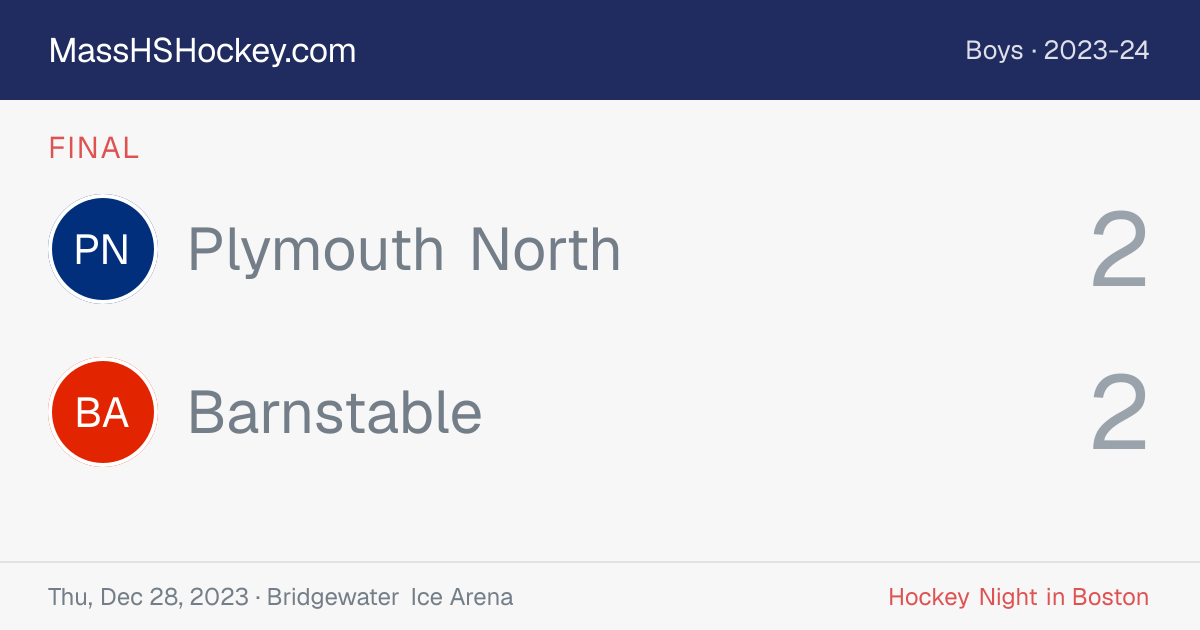 Plymouth North at Barnstable score card