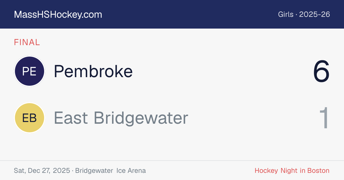 Pembroke at East Bridgewater score card
