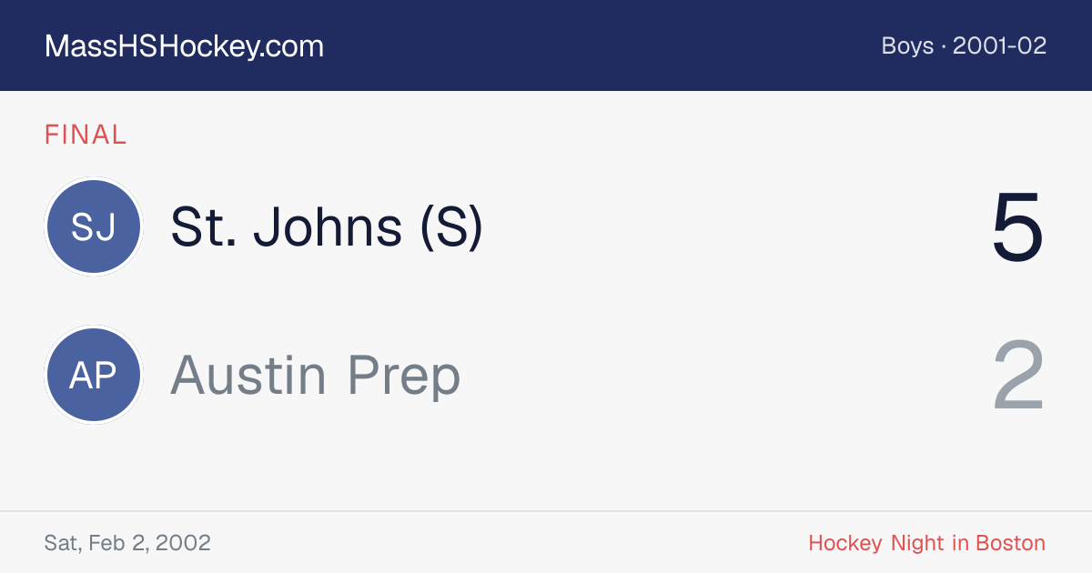 St. Johns (S) at Austin Prep score card