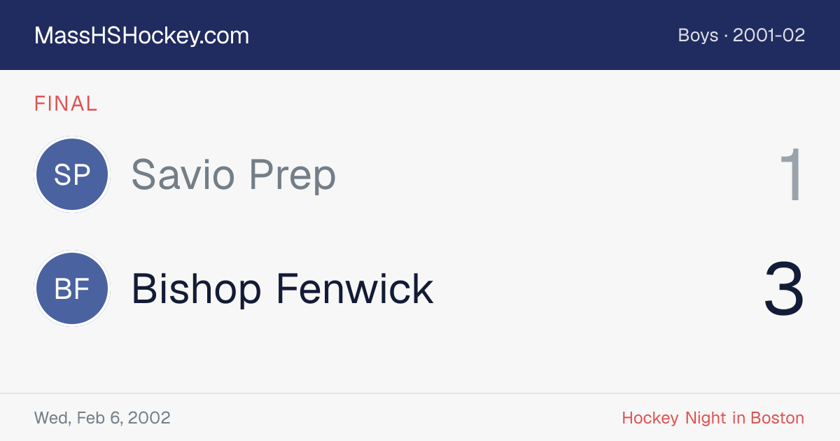 Savio Prep at Bishop Fenwick score card