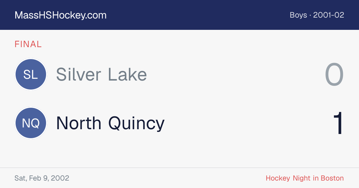 Silver Lake at North Quincy score card