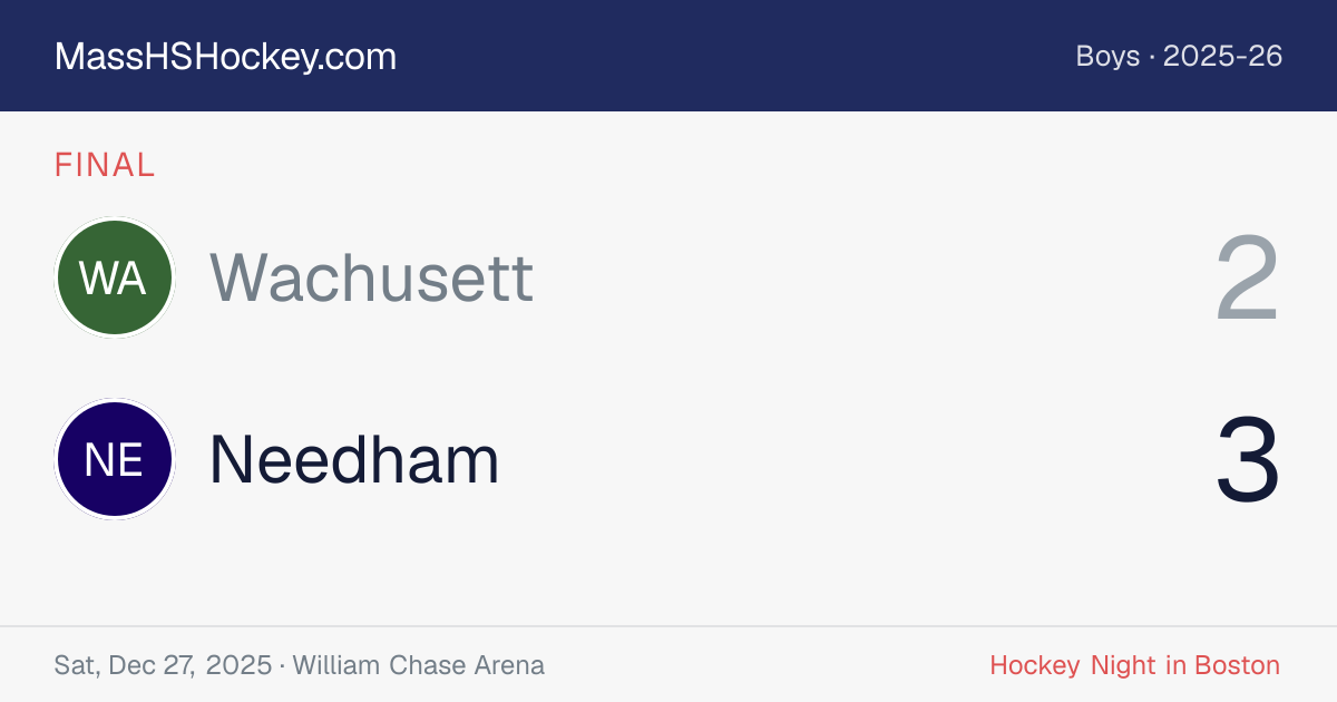 Wachusett at Needham score card