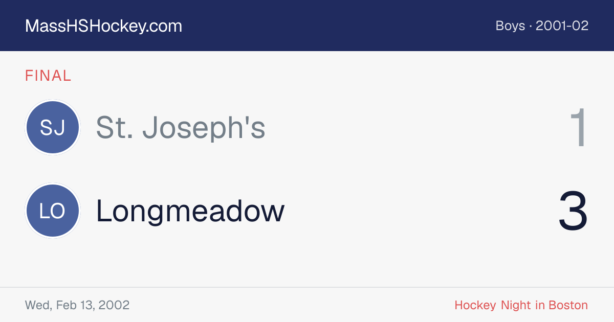 St. Joseph's at Longmeadow score card