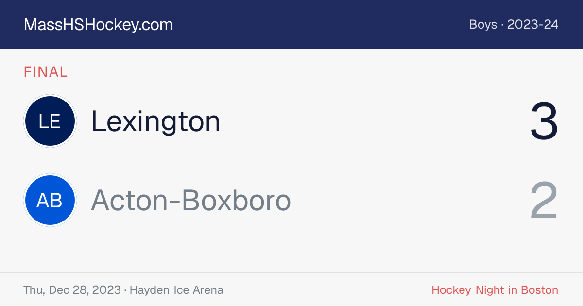 Lexington at Acton-Boxboro score card