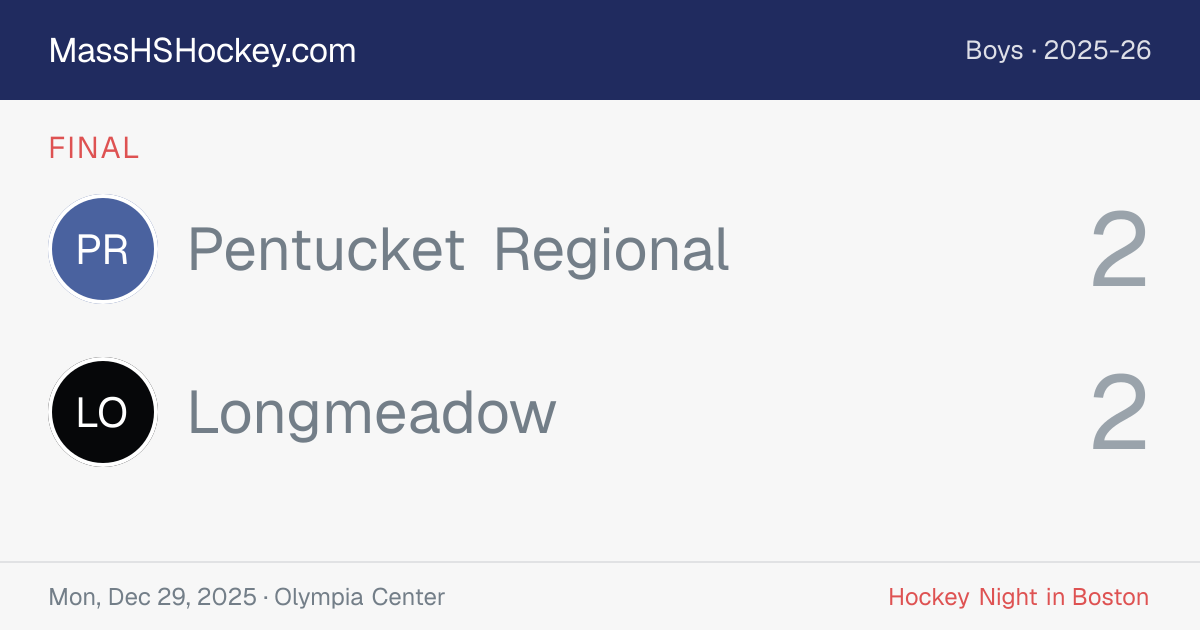 Pentucket Regional at Longmeadow score card