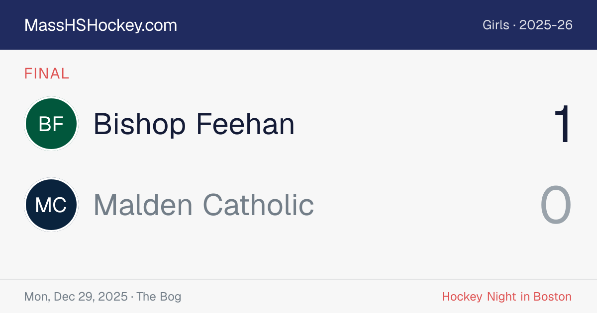 Bishop Feehan at Malden Catholic score card