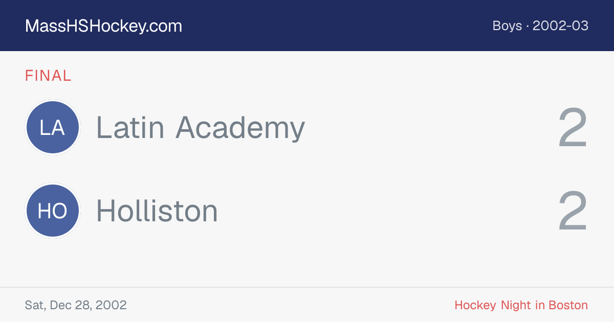 Latin Academy at Holliston score card
