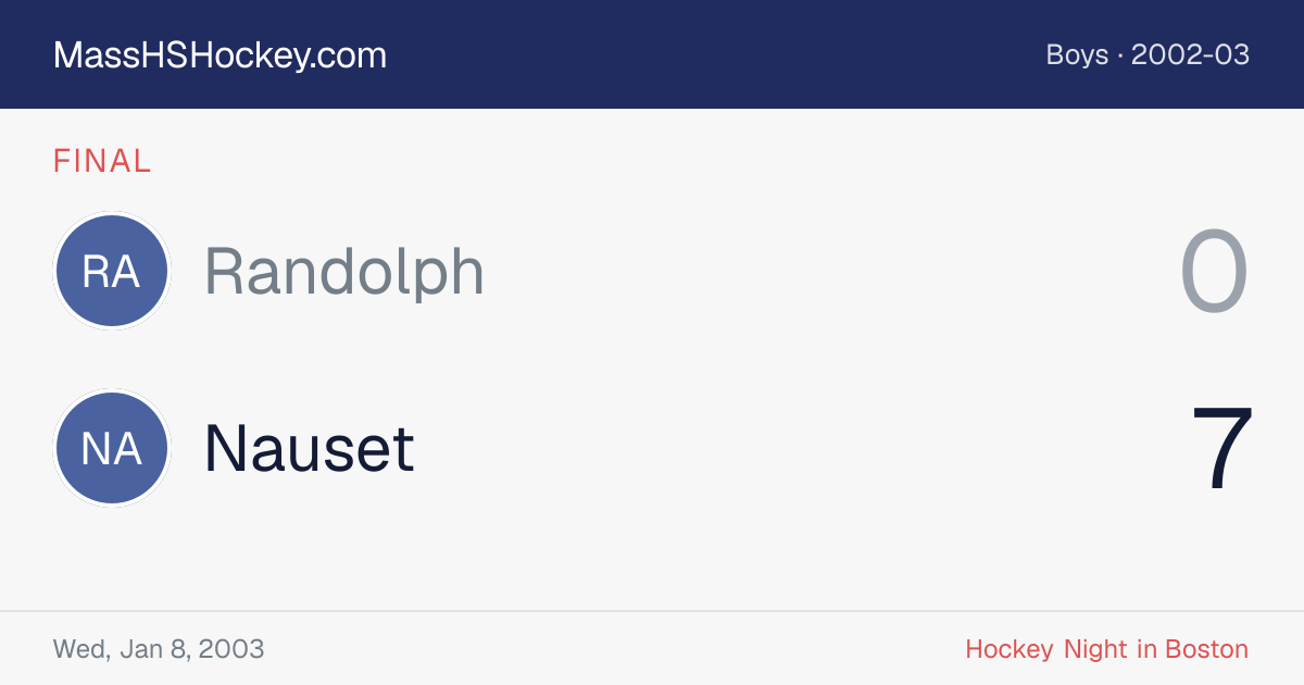Randolph at Nauset score card