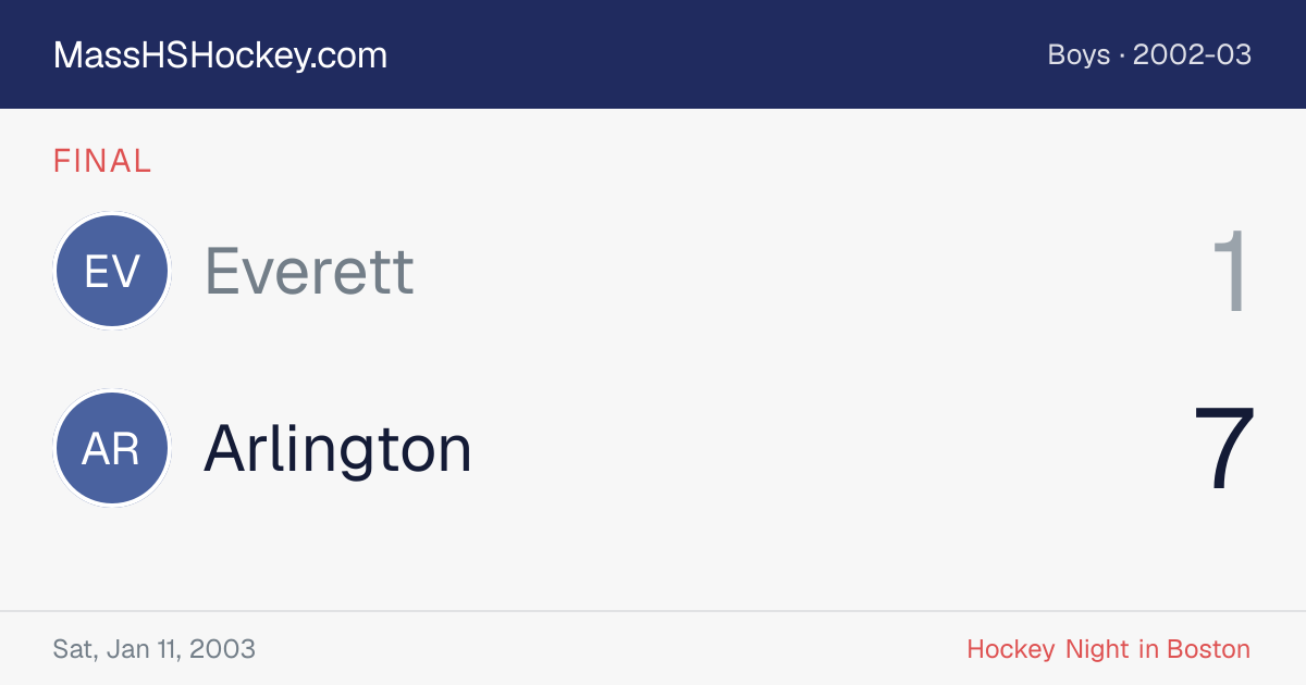 Everett at Arlington score card