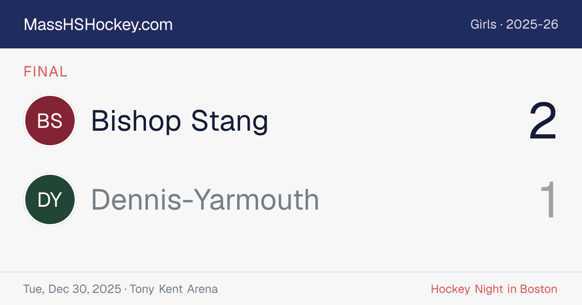 Bishop Stang at Dennis-Yarmouth score card