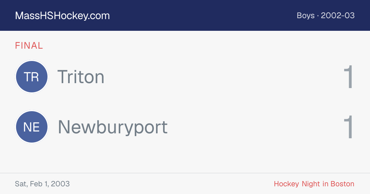Triton at Newburyport score card