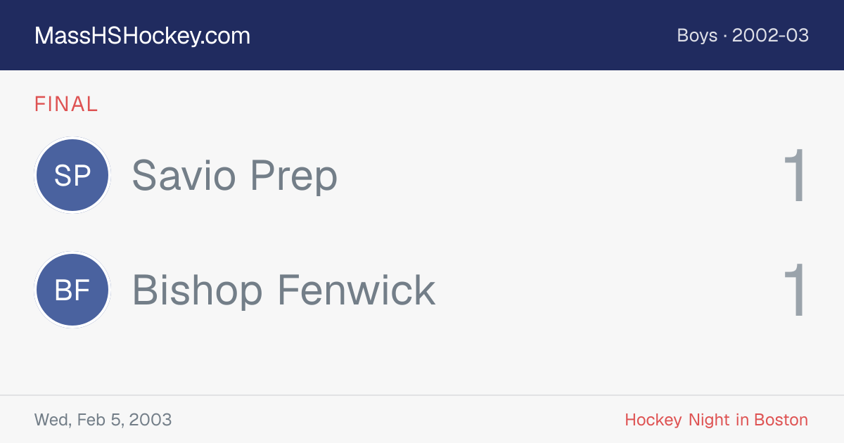 Savio Prep at Bishop Fenwick score card
