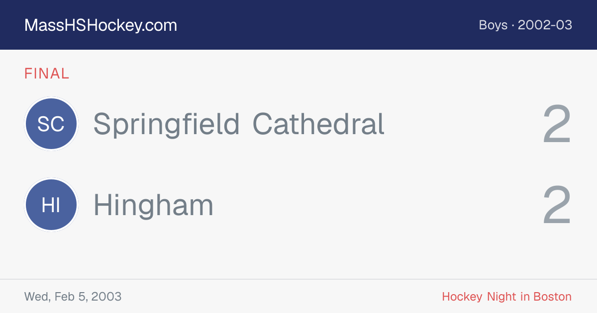 Springfield Cathedral at Hingham score card