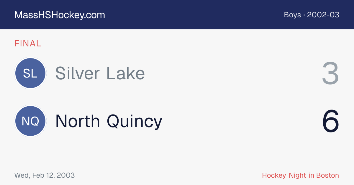 Silver Lake at North Quincy score card