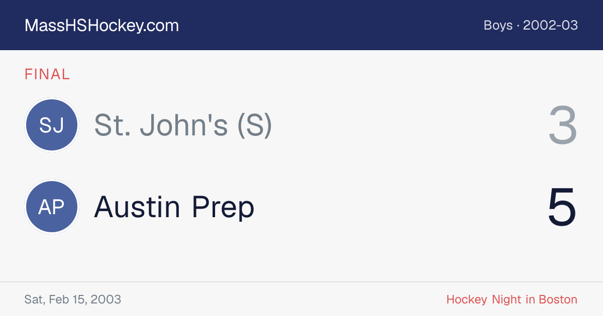 St. John's (S) at Austin Prep score card