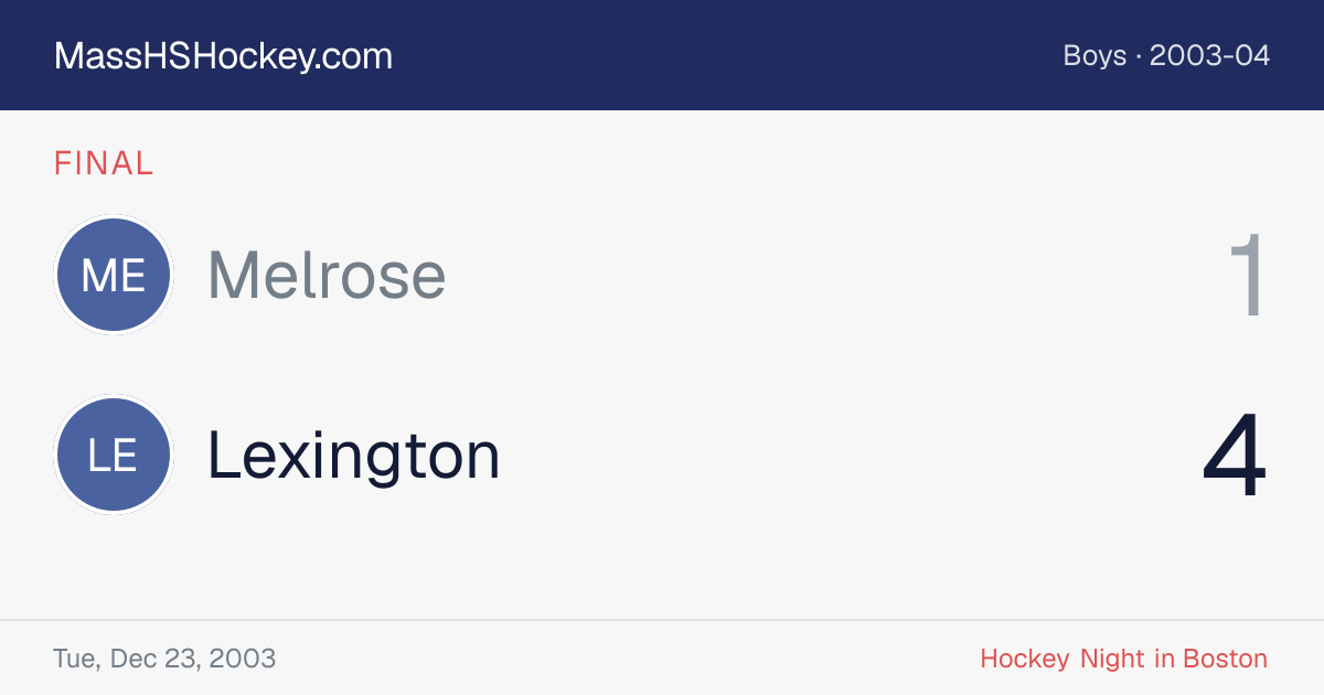 Melrose at Lexington score card